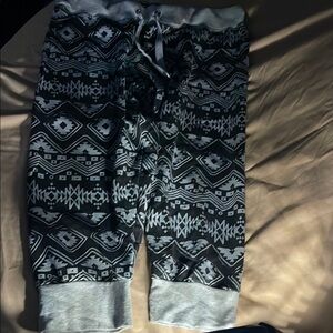 Gray Athletic Shorts with Geometric Pattern